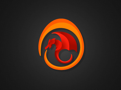 BabyDragon logo black design dragon egg fire gradient illustration logo logo design