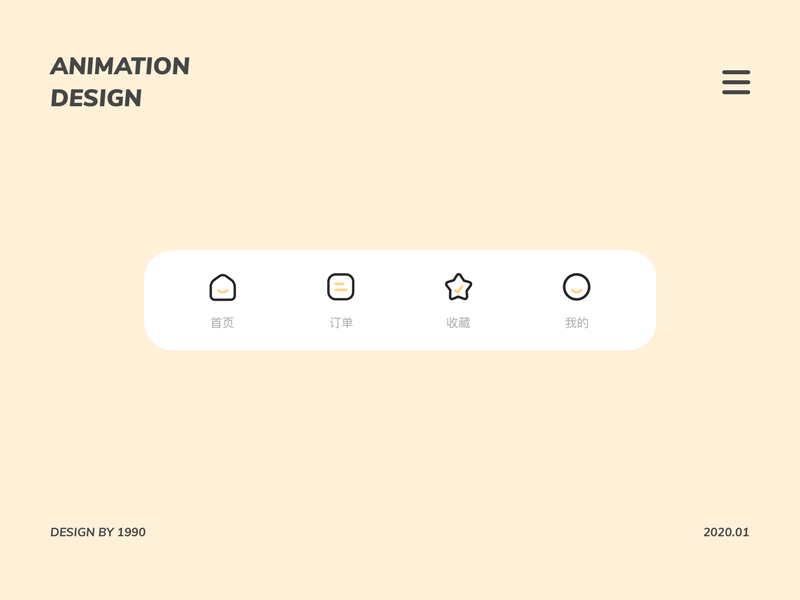 Interactive animation of Tab-bar animation branding icon vector