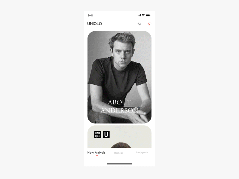 Interactive animation of UNIQLO application animation illustration redesign ui uniqlo ux