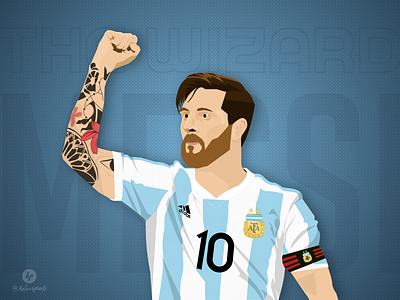 Lionel Messi - Digital Art design illustration