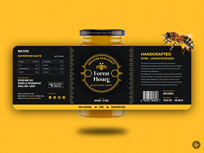 Forest Honey Label Design branding design digital art graphic design illustration logo packaging product packaging sketch vector