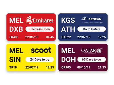 UI Design - Airline Boarding Pass Mini Live Tiles boardingpass design ui uidesign ux uxdesign