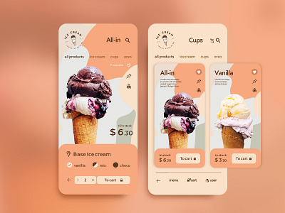 Ice Cream app icon logo ui web