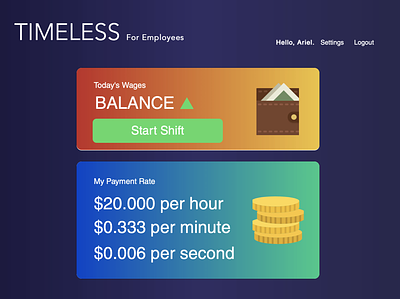 Simple Employee Dashboard dashboad finance finances financial dashboard flat gradient minimal modern simple ui web