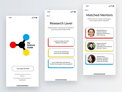 My Science Guide adobexd app colorful design education educational flat ios messages minimal simple