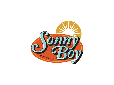 Sonny Boy Donut Co. adobe illustrator cc black blue breakfast brown business cafee circle design donut logo orange