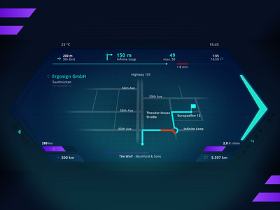 Car Cockpit - Navigation car cockpit design ui ux