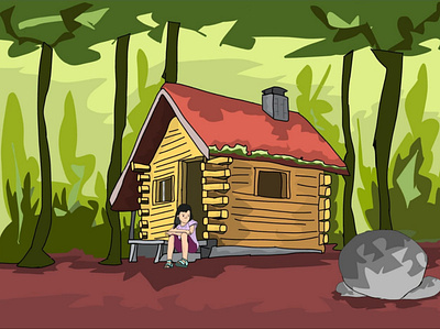 Girl in the woods 2dcharacter illistration adobe artist artwork cartoon character color concept digitalart dribble dribble shot feature new procreate