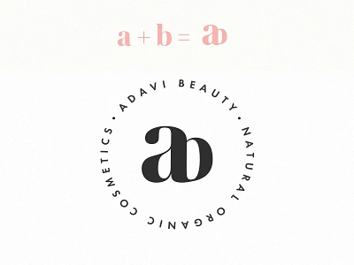 Adavi Beauti #2 (Var.1) boutique brending cosmetic flower letter logo makeup minimal organic typography