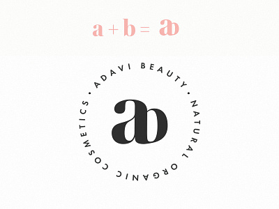 Adavi Beauti #2 (Var.1) boutique brending cosmetic flower letter logo makeup minimal organic typography