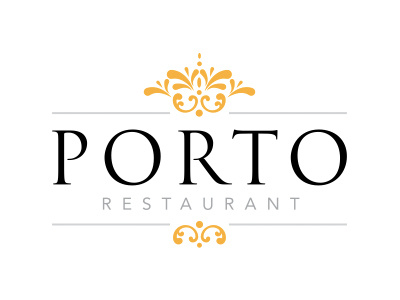 Porto Restaurant branding illustration logo