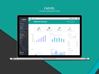 Caspel CMS app caspel cleardesign cms cmsui color controlpanel creative ui uiux webapp