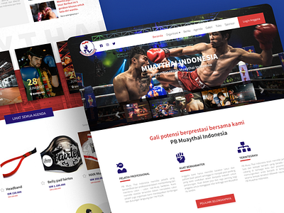 PB Muaythai Indonesia landing UI/UX design concept app branding design graphic design illustration logo typography ui ux vector