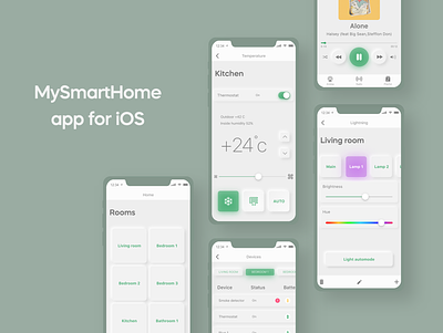 Smart home app iOS app app design home control app ios ios app ios smart home mobile neumorphic neumorphic ui neumorphism smart home smarthome smarthome app ui ux web app design