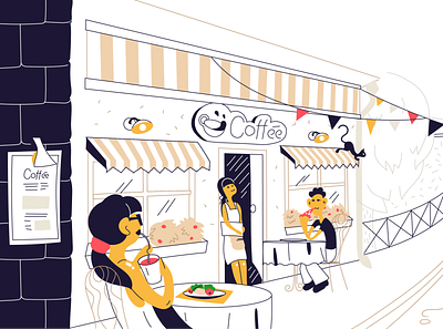 Little Italy - 01 ai coffee eat illustration italy lineart smoothies vector