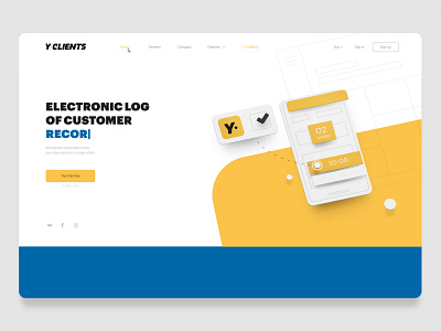 Yclient - Web style concept design illustration ui website