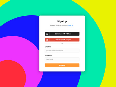 Sign up Form branding design product design ui ux ui visual design