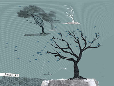 Trees and Wind collage illustration