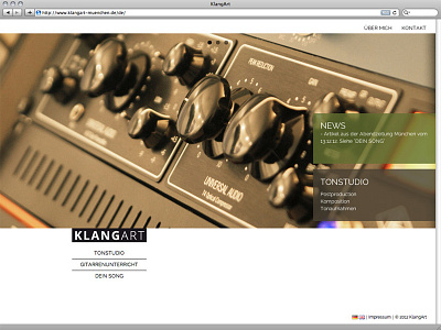 Klangart Recording Studio corporate design logo webdesign website