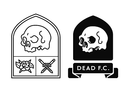 Dead FC WIP black football logo skull soccer tattoo