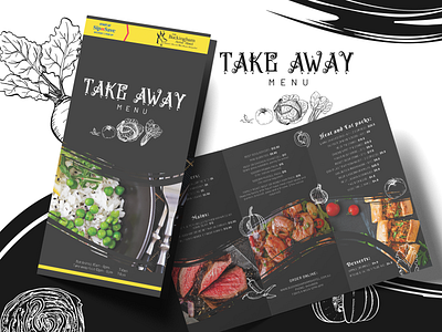 Take away menu ( The Buckingham Arms Hotel) branding design graphic graphicdesign icon identity menu card menu design