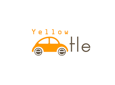 yellow beetle design flat graphic graphicdesign icon illustration illustrator minimal type typography