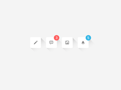 Flat Buttons - PSD buttons flat design minimal notifications psd template