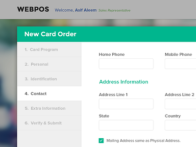 WebPos - Popup Design flat design form modal window popup pos steps textbox web app web application web form