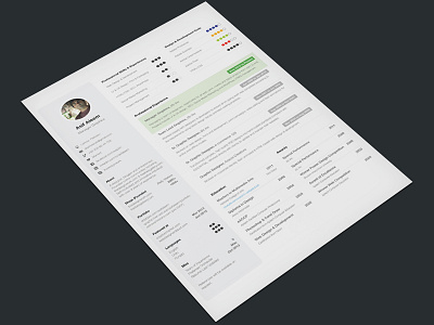 One Page Resume Template For Designers