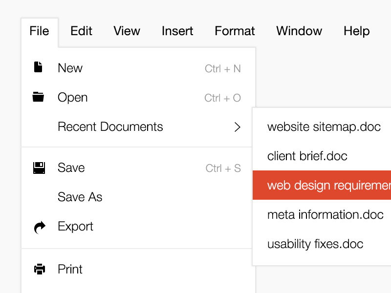 Menu Design - Free PSD dropdown menu sub menu flat menu flat design menu design