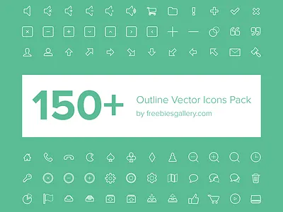 150+ Free Vector Outline Icons android app arrows icon icons ios ios 7 icons line mobile app icons multimedia outline vectors web icons