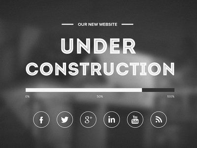 Free Under Construction Template - (PSD) black black and white coming soon dark website launching soon psd template under construction
