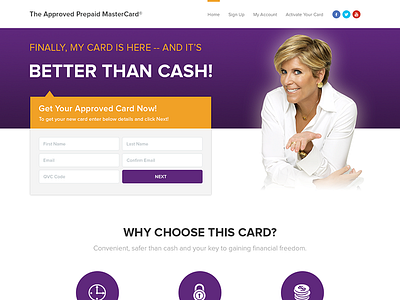 The Approved Card - Homepage Design call out box form home homepage landing page web design web layout