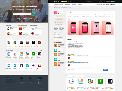 Apptaz - Product Design community design detailed page directory homepage landing page marketplace mobile apps product product design subpage web layout website design