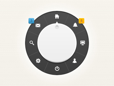 Navigation circle circular design dial interface menu mobile mobile app mobile design mobile menu mobile navigation navigation notifications ui