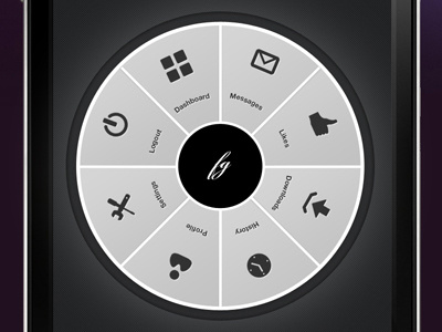 Mobile App Dashboard black circular dashboard freebies icons mobile navigation psd template ui ux