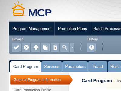 Admin Panel - MCP admin admin panel application dashboard interaction design interface interface design menu navigation tabs toolbar ui user experience user interface ux web application