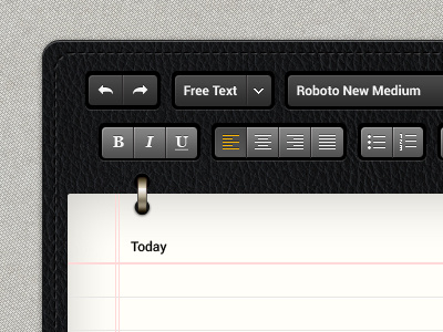 Notepad Design & Template design editor freebie leather notepad psd ribbons template toolbar ui user interface