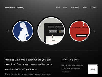 Personal Portfolio Website Template backgrounds black circular dark freebie portfolio psd slider template textures web design website template