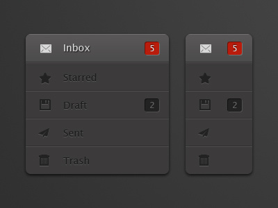 Responsive Menu email client gui menu notifications responsive ui user interface web design