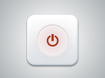 Power Button button clean minimal objects off on orange power switch ui white