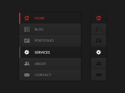 Responsive Website Navigation black freebie icons menu menu navigation psd red responsive template white