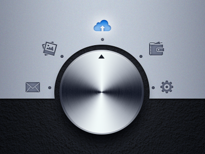 Circular Menu (PSD) psd template ui ui design circular menu navigation icons wall texture dial knob arrow wallet settings mail