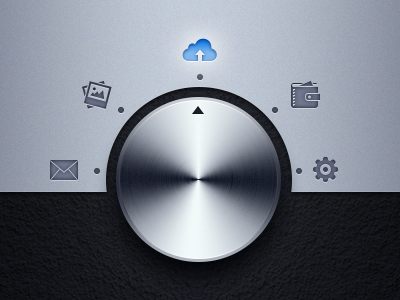 Circular Menu (PSD) arrow circular dial icons knob mail menu navigation psd settings template texture ui ui design wall wallet