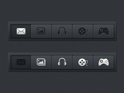 Navigation Menus (PSD) black buttons dark design icons menu navigation psd template ui ui design usability ux