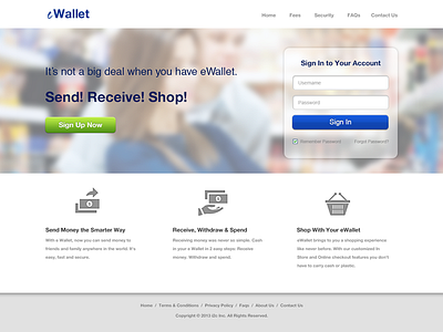 eWallet - Login Page Design design homepage login web design web layout website