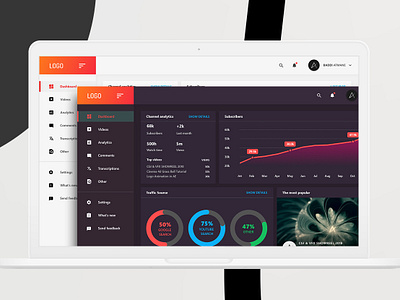 Youtube Dashboard Redesign analitycs control panel dashboad statistics ui ux user inteface uxdesign web design