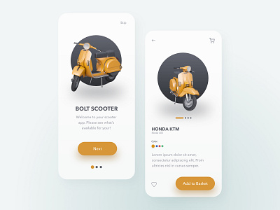 Minimalist App Design - Scooter Mobile App clean design clean ui design app design concept dribbble minimalist minimalistic mobile app mobile app design mobile concept mobile design motorcycle app ruben cespedes trend trendy ui ui ux ui design ux ux design