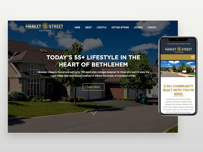 Market Street Cottages Website community website cottages responsive ui design web web design website