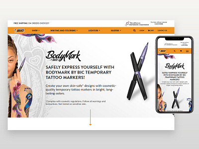 Bic - BodyMark Product Page responsive ui ux ui design web web design website